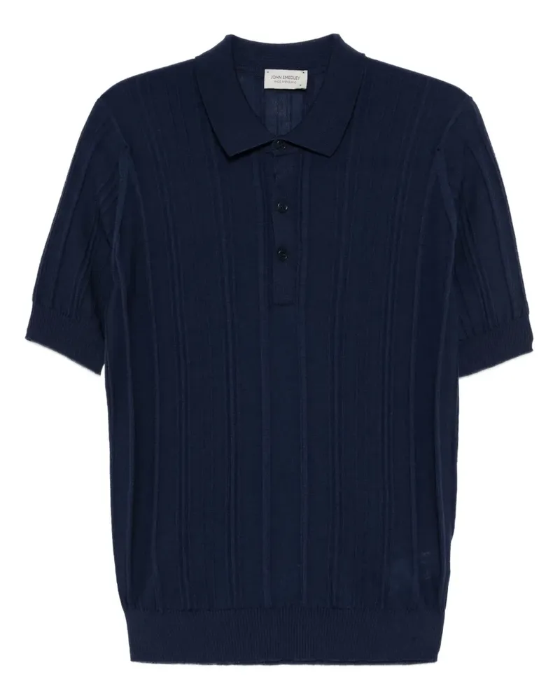 John Smedley Jaxen Poloshirt aus Merinowolle - Blau Blau