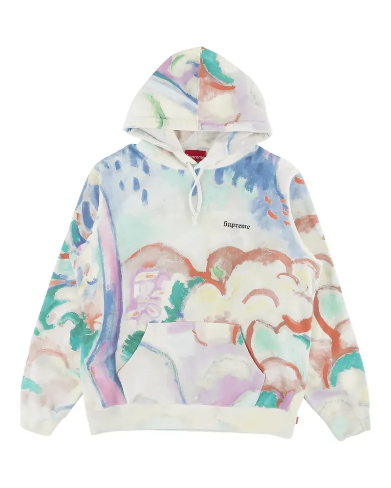 Supreme Being landscape-print hoodie - Weiß Weiß