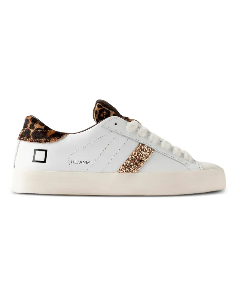 D.A.T.E. Hill Low Sneakers mit Leopardenprint - Weiß Weiß