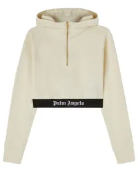 Palm Angels Cropped-Hoodie mit Logo-Streifen Nude