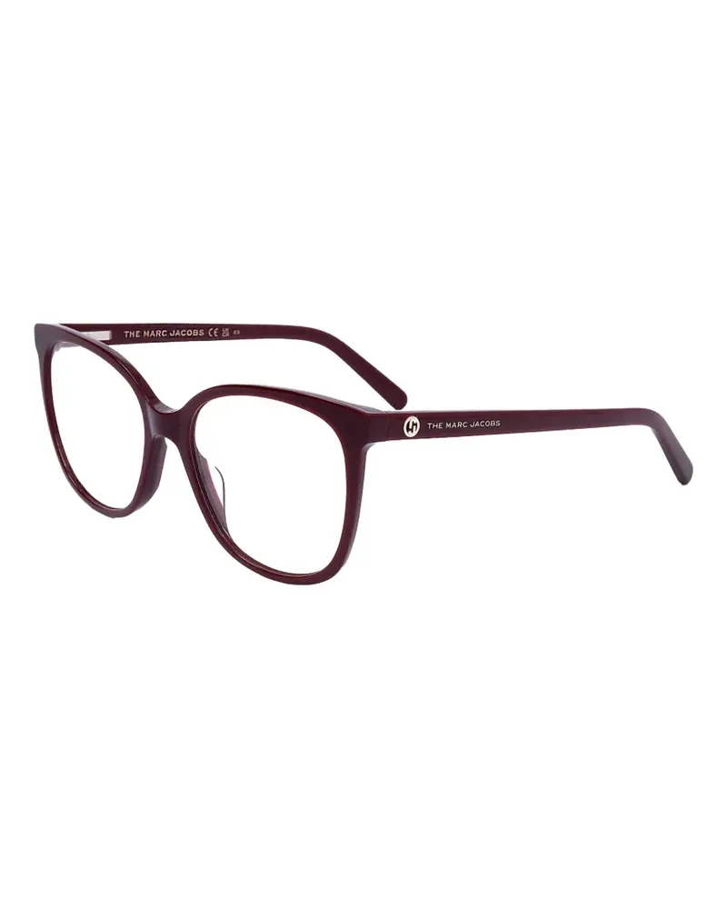 Marc Jacobs Eckige Brille mit Logo-Schild - Rot Rot