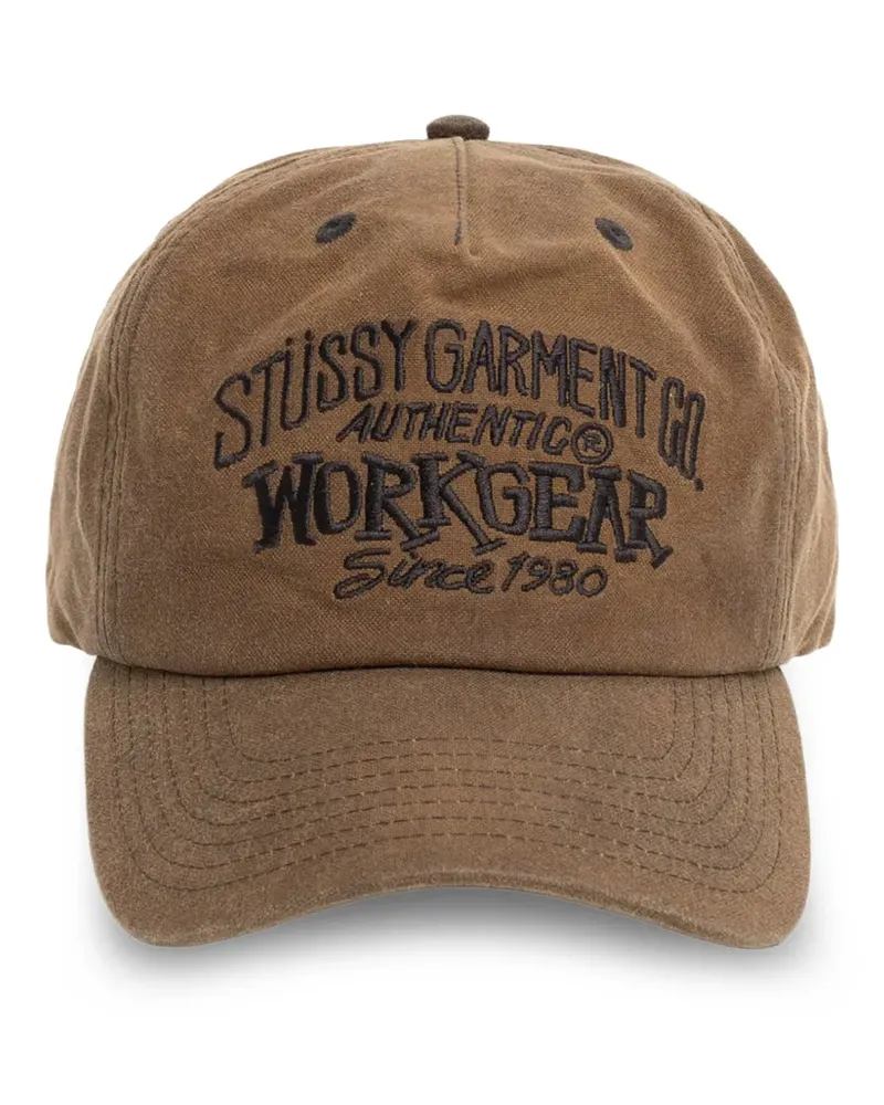 Stüssy Mid-Depth Workgear Waxed Snapback cap - Braun Braun