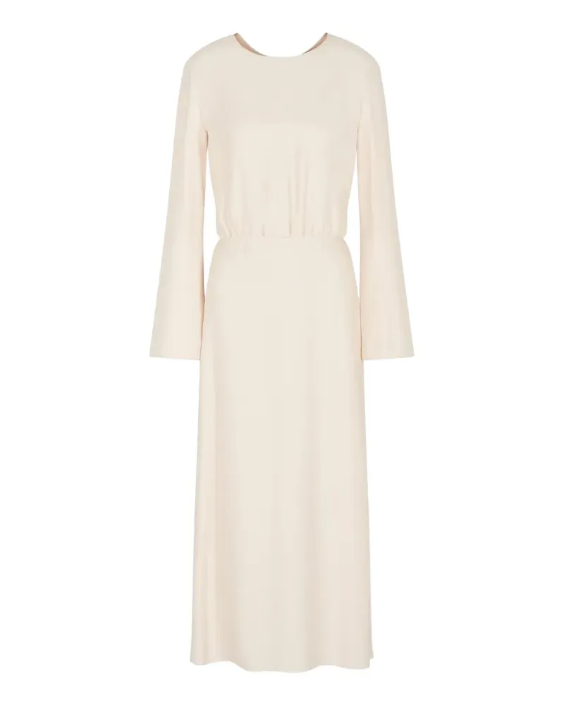 Giorgio Armani elasticated-waist flared-sleeve midi dress - Nude Nude