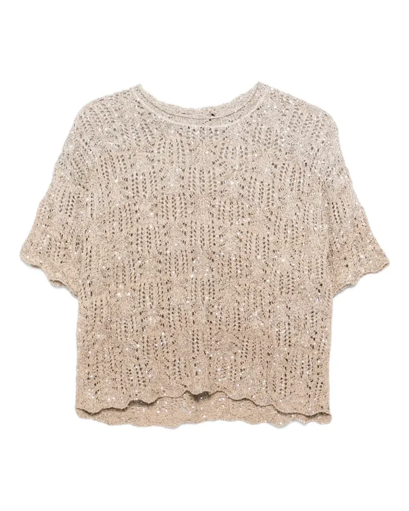 D.EXTERIOR Oberteil mit Rundhalsausschnitt - Nude Nude