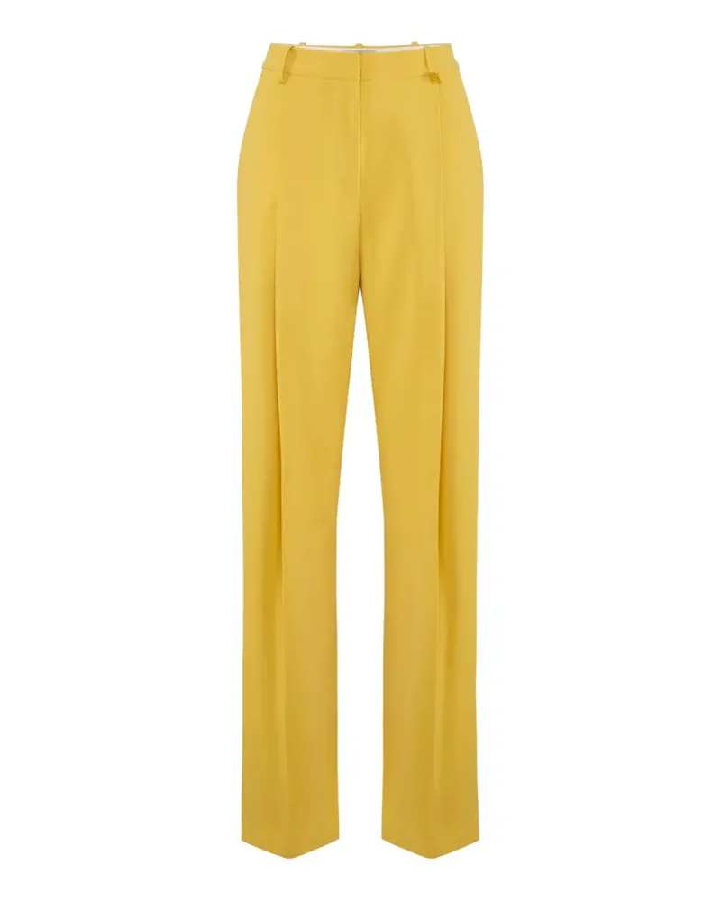 Elisabetta Franchi Hose mit Logo-Anhänger - Gelb Gelb