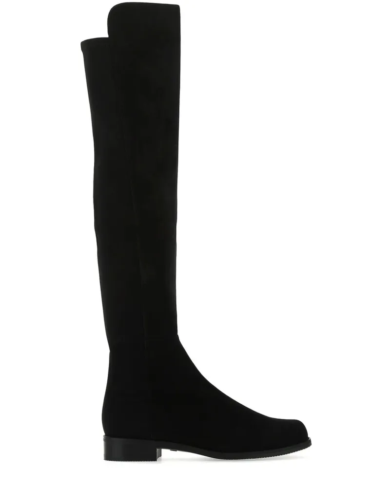 Stuart Weitzman Overknee-Stiefel aus Wildleder - Schwarz Schwarz