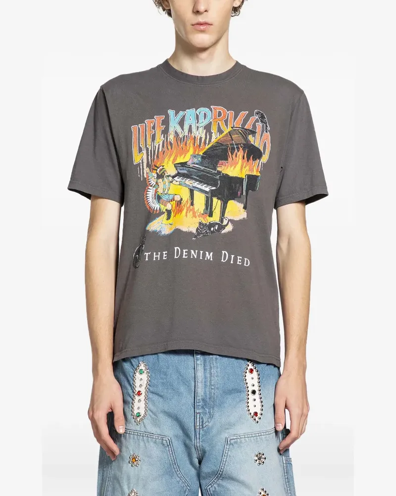 KAPITAL T-Shirt mit grafischem Print - Grau Grau