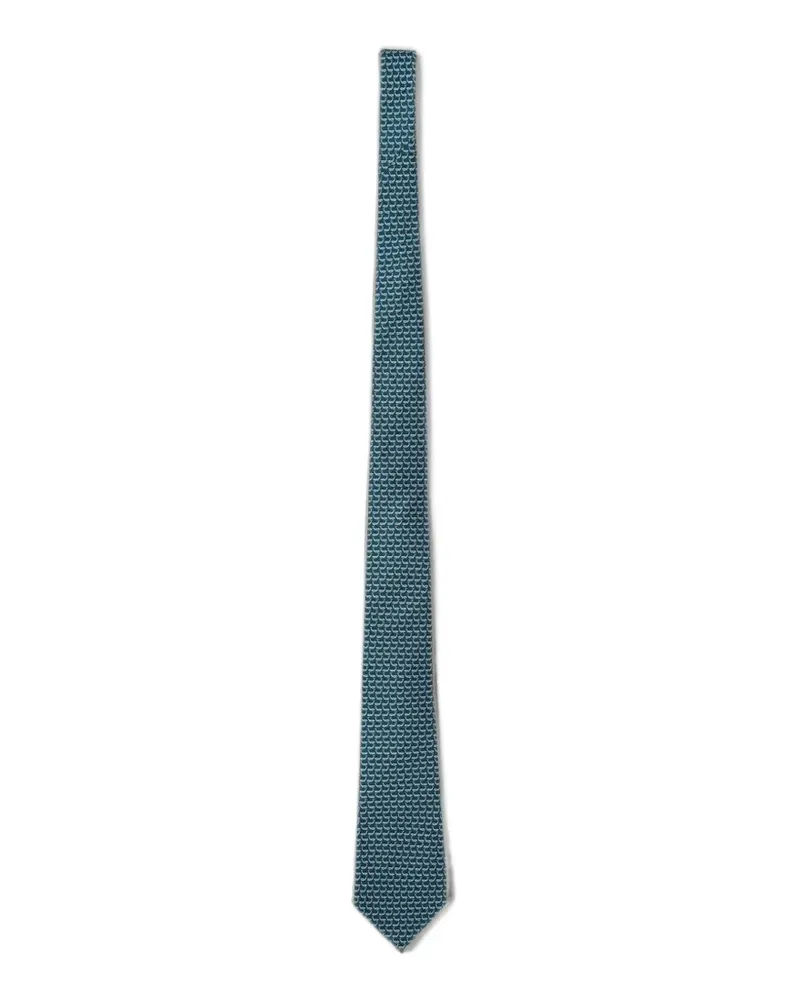 Ermenegildo Zegna whale-print silk tie - Grün Grün