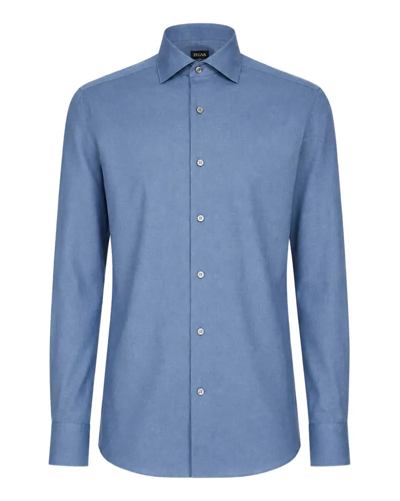 Ermenegildo Zegna Hemd mit semi-gespreiztem Kragen - Blau Blau