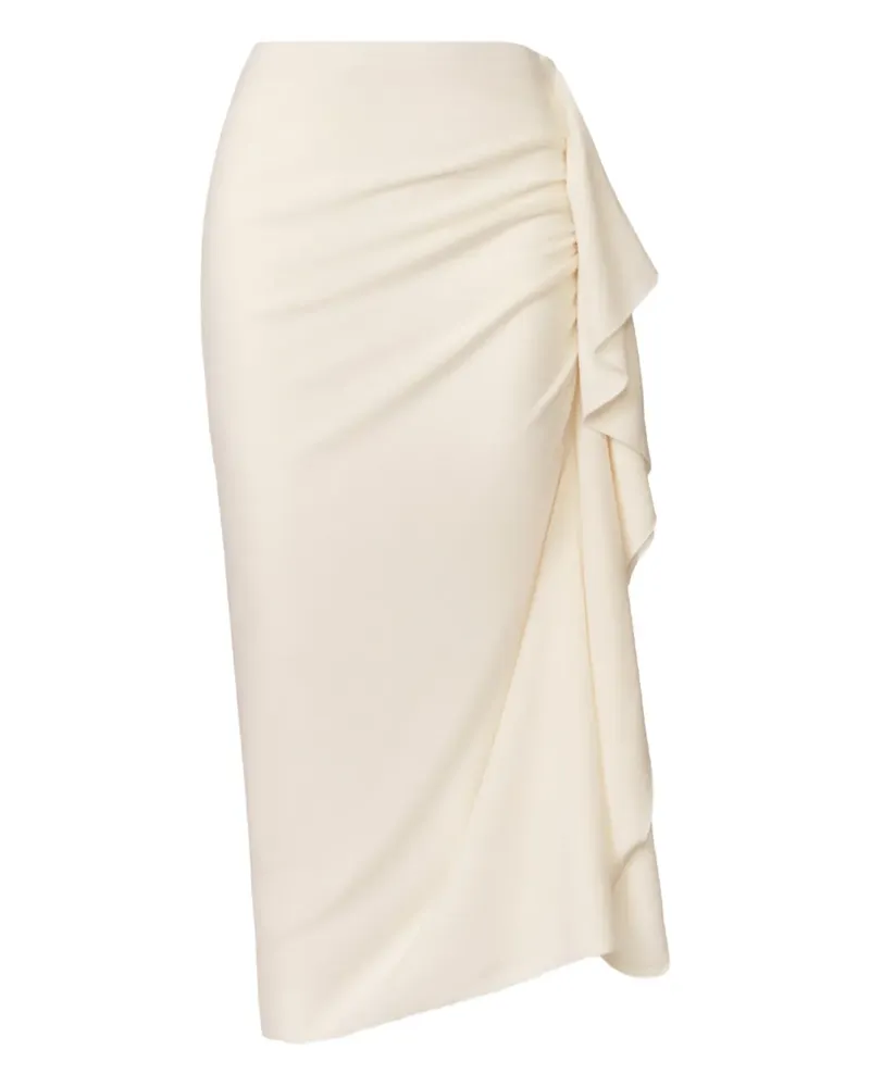 Fabiana Filippi ruched ruffle midi skirt - Weiß Weiß