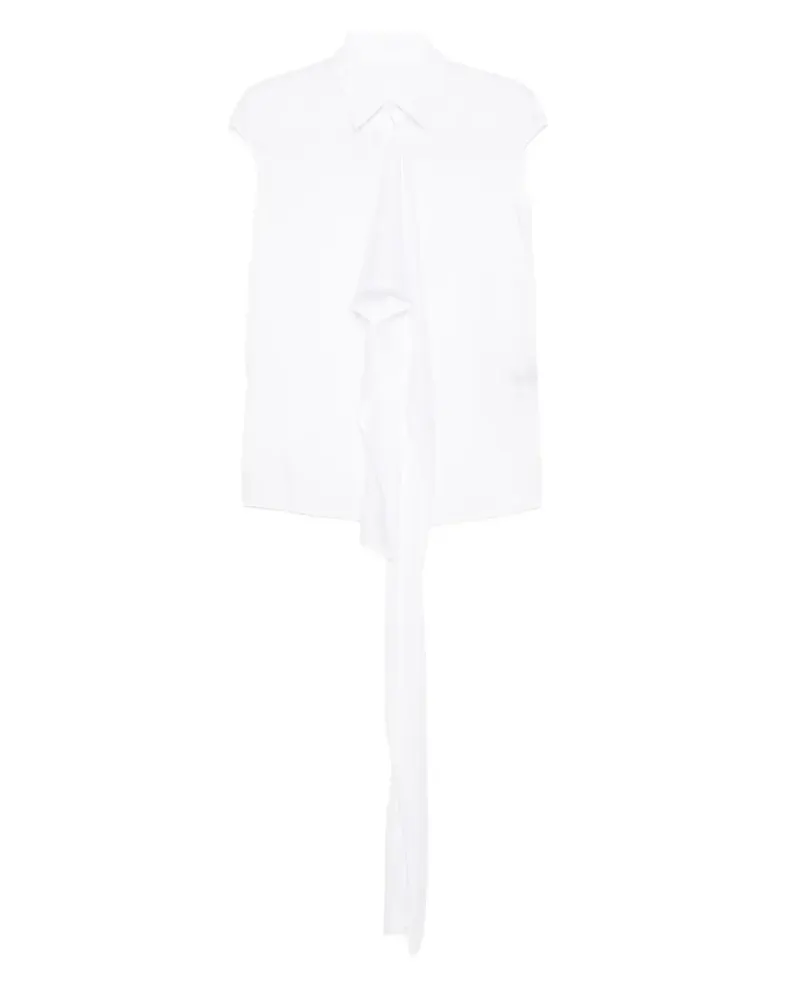Yohji Yamamoto ruffle-detailing sleeveless top - Weiß Weiß
