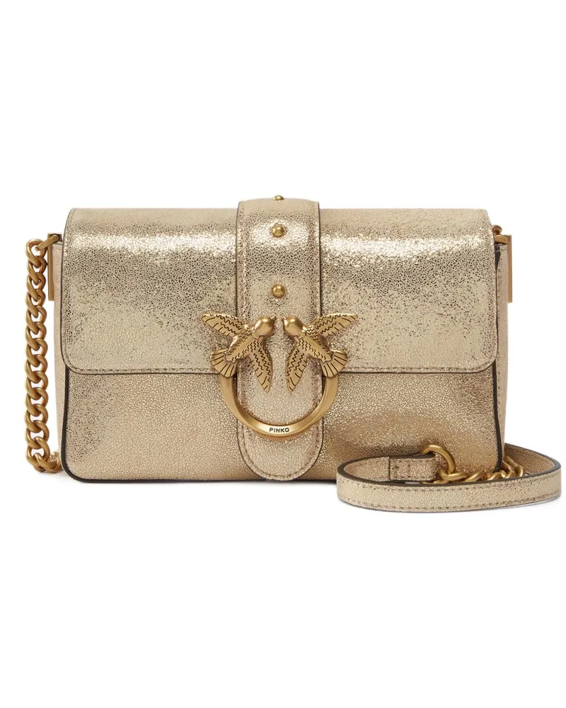 Pinko Kleine Mini Love Schultertasche - Gold Gold