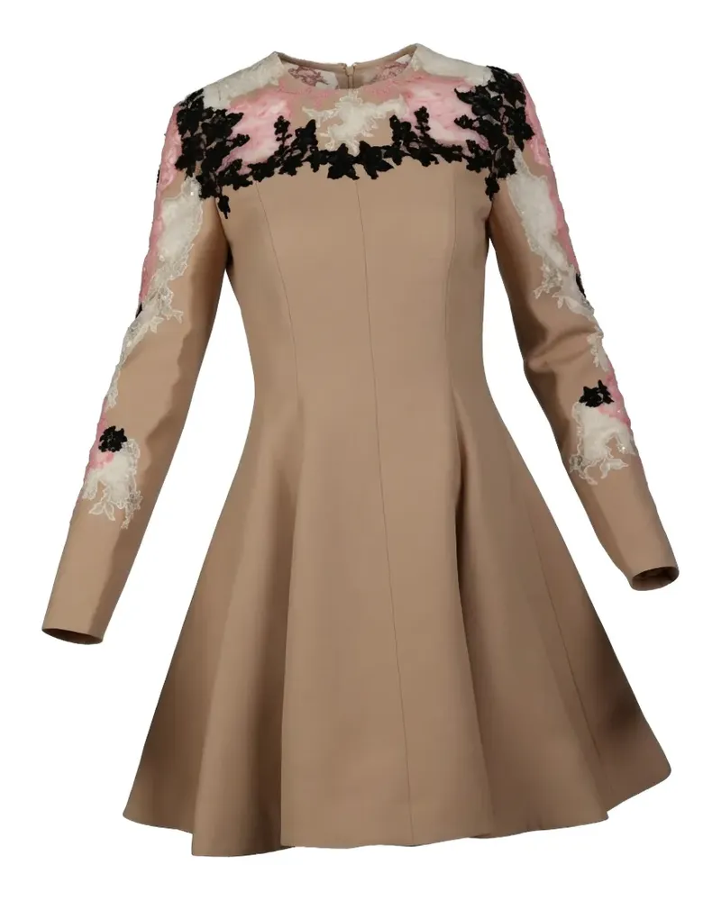 Valentino Garavani floral-lace mini dress - Nude Nude