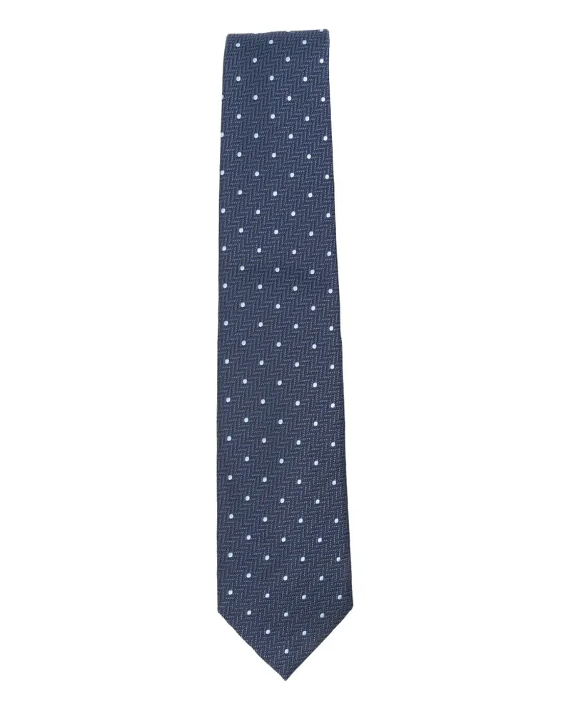 Brioni Krawatte mit Fischgrätenmuster - Blau Blau