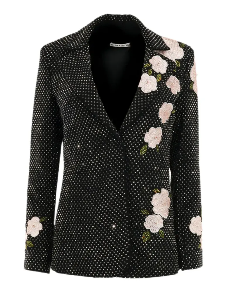 Alice + Olivia Macey embroidered blazer - Schwarz Schwarz