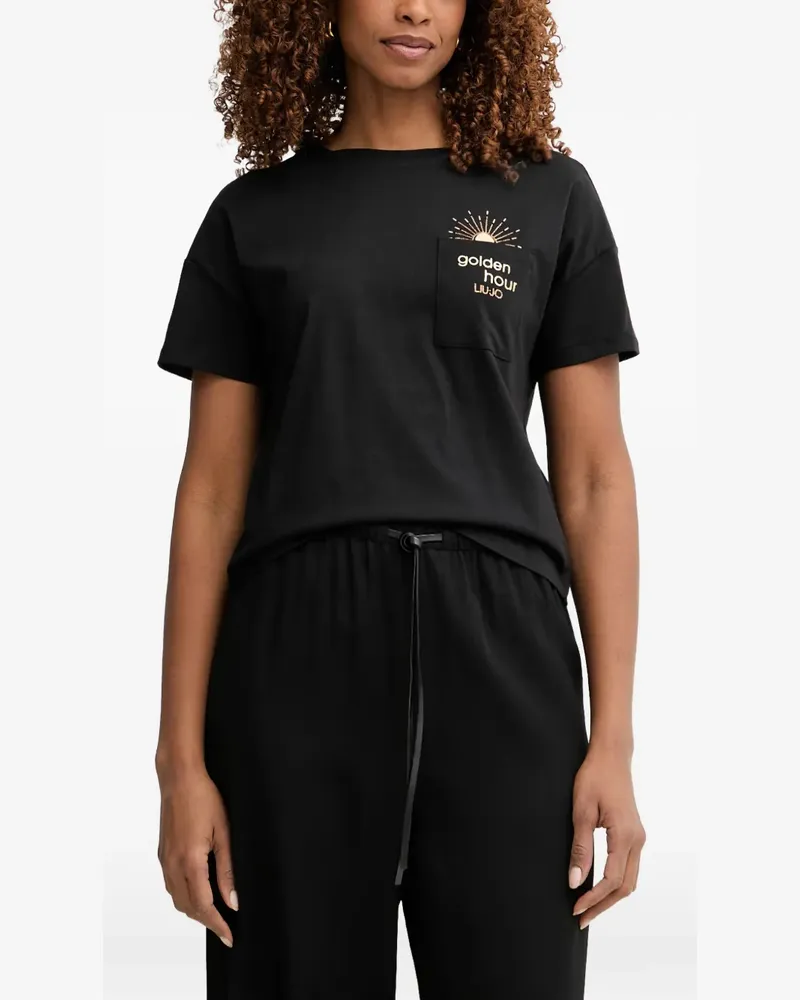 Liu Jo T-Shirt mit Tasche - Schwarz Schwarz