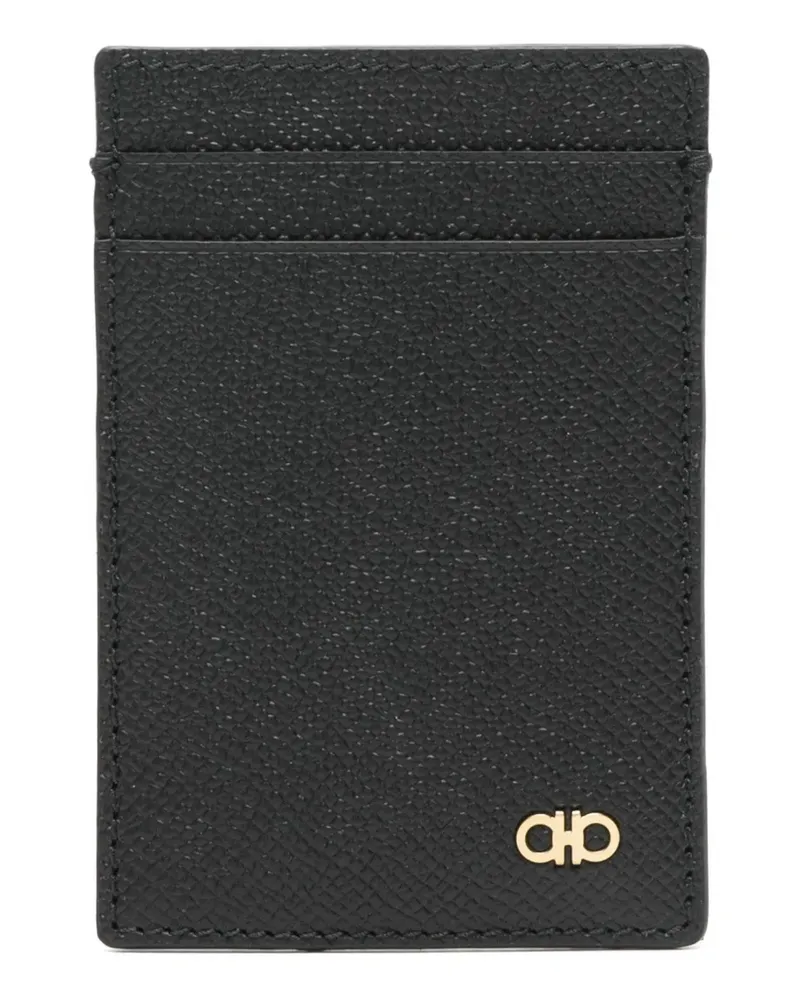 Ferragamo Portemonnaie mit Logo-Schild - Schwarz Schwarz