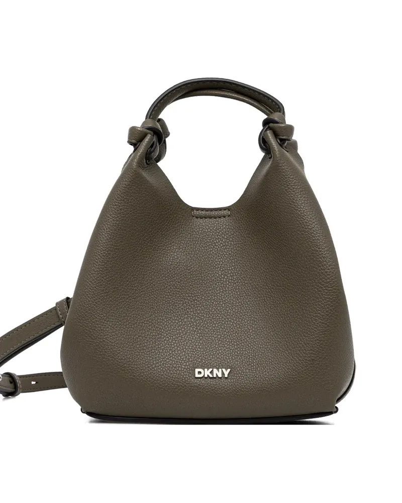 DKNY Paula knotted-handle grained leather tote bag - Grün Grün