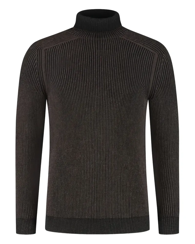 SEASE Gerippter Dinghy Rollkragenpullover - Braun Braun