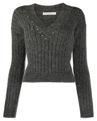 Alessandra Rich Pullover mit Kristallen Grau