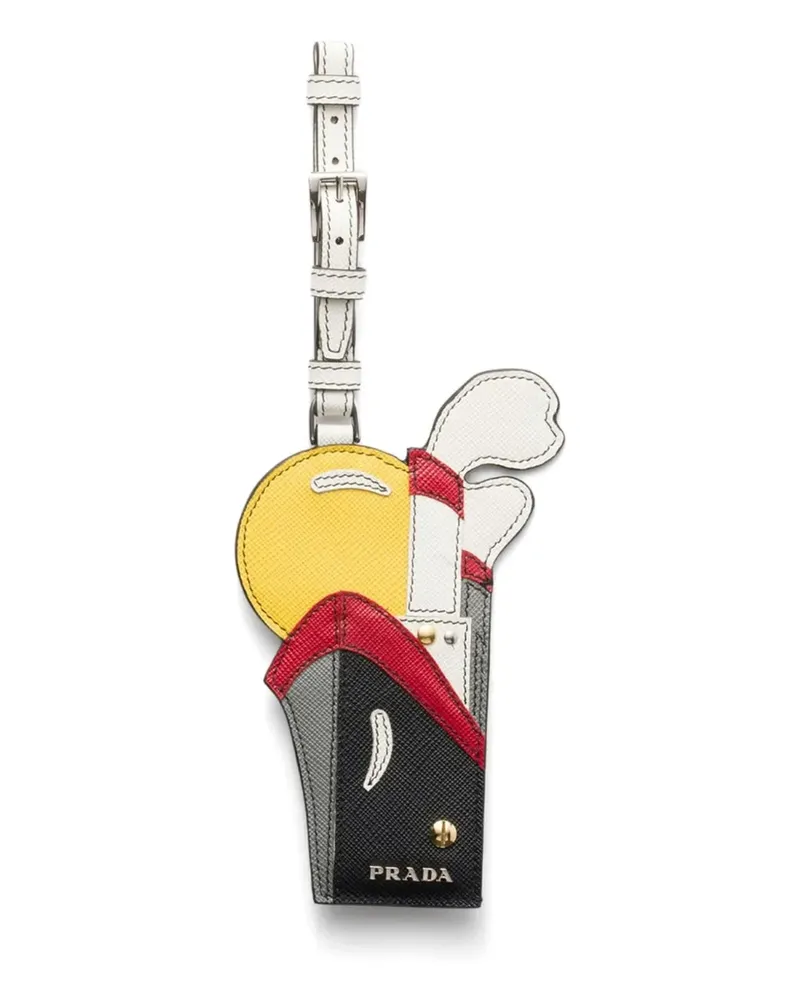 Prada Saffiano Schlüsselanhänger - Schwarz Schwarz