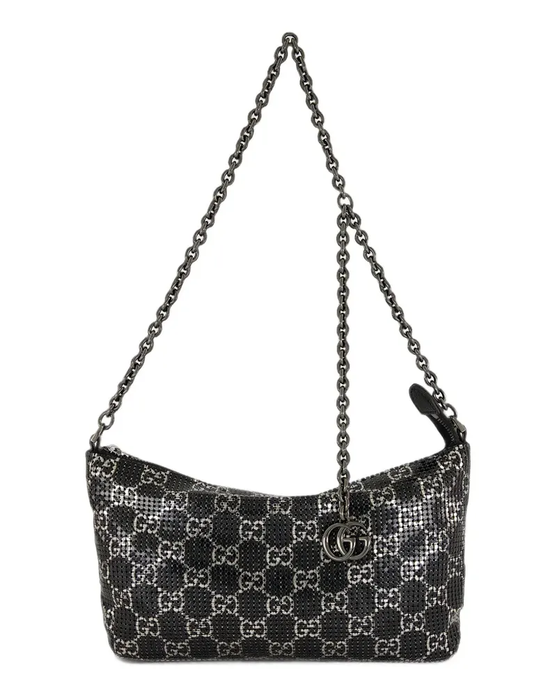 Gucci GG-pattern chain shoulder bag - Schwarz Schwarz