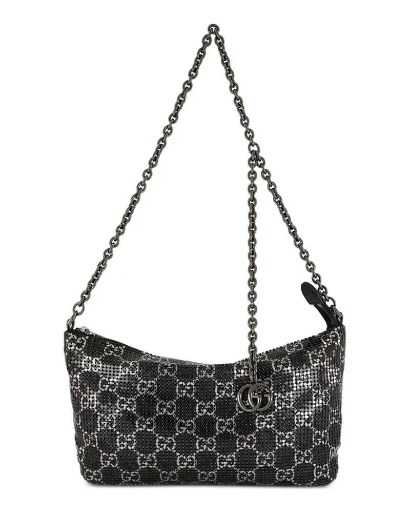 Gucci Schultertasche mit GG-Muster - Schwarz Schwarz