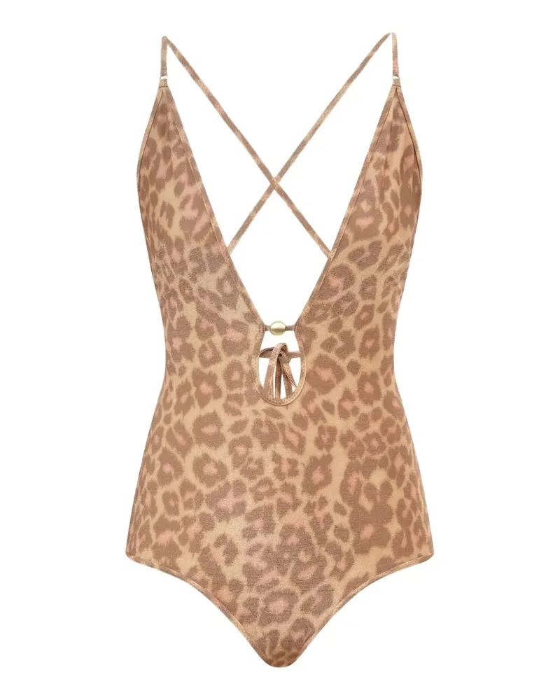Zimmermann Awaken Badeanzug im Metallic-Look - Nude Nude