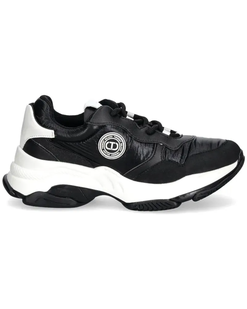 Twin-Set Sneakers mit Logo-Patch - Schwarz Schwarz