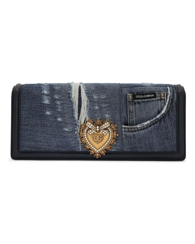 Dolce & Gabbana Devotion Schultertasche im Patchwork-Look - Blau Blau