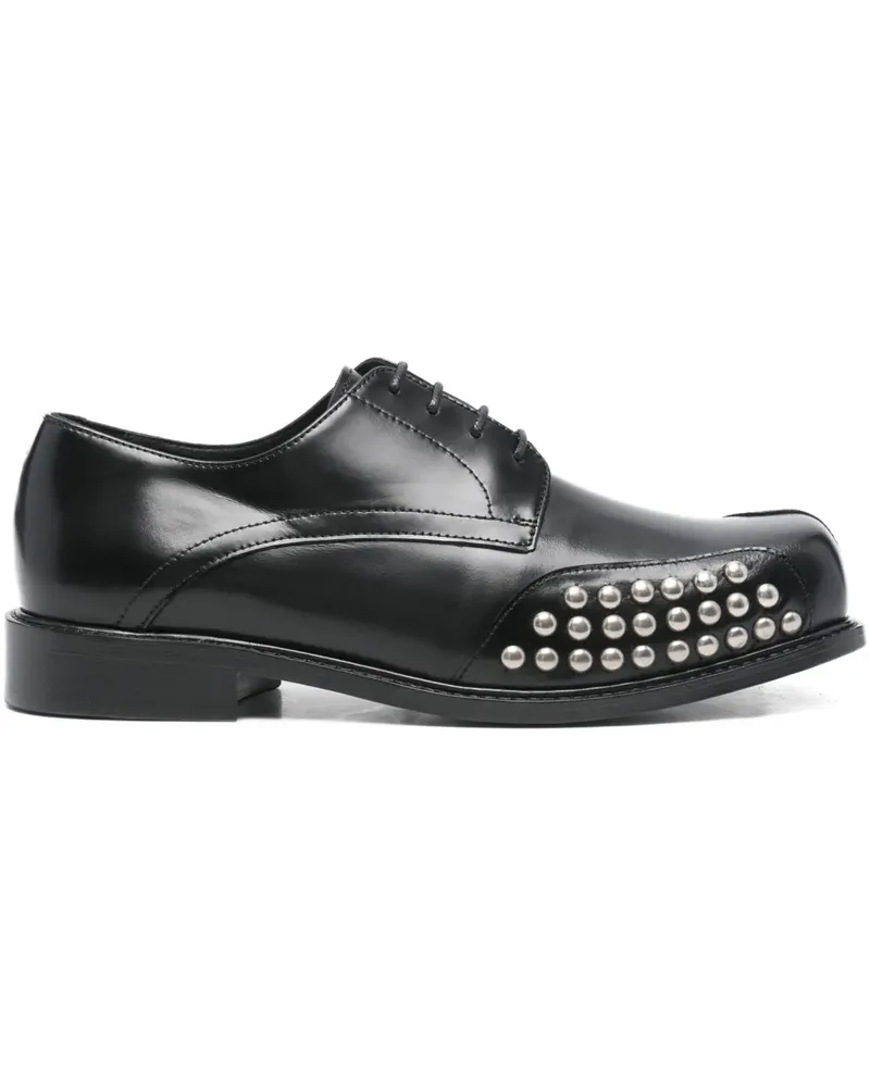 STEFAN COOKE stud-panel square-toe Derby shoes - Schwarz Schwarz