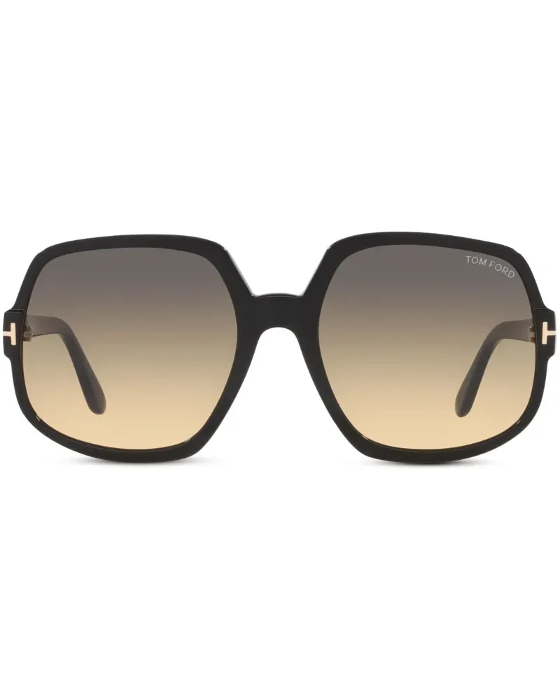 Tom Ford Sonnenbrille mit eckigem Gestell - Schwarz Schwarz