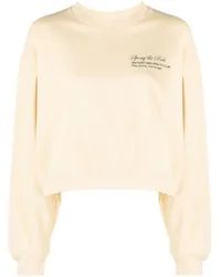 SPORTY & RICH Tennis Script Cropped-Sweatshirt Gelb