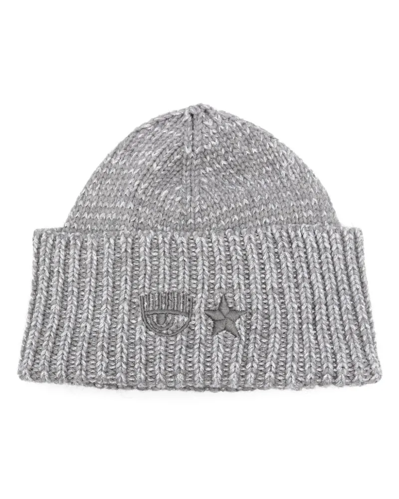 Chiara Ferragni Beanie mit Eye Star-Stickerei - Grau Grau