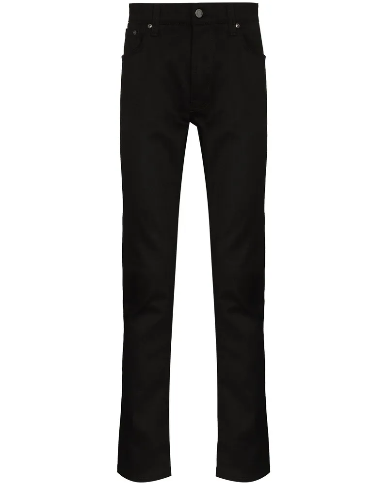 Nudie Jeans Lean Dean Dry Slim-Fit-Jeans - Schwarz Schwarz