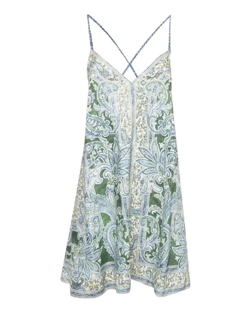 Zimmermann Ottie Swing Minikleid mit Paisley-Print - Weiß Weiß
