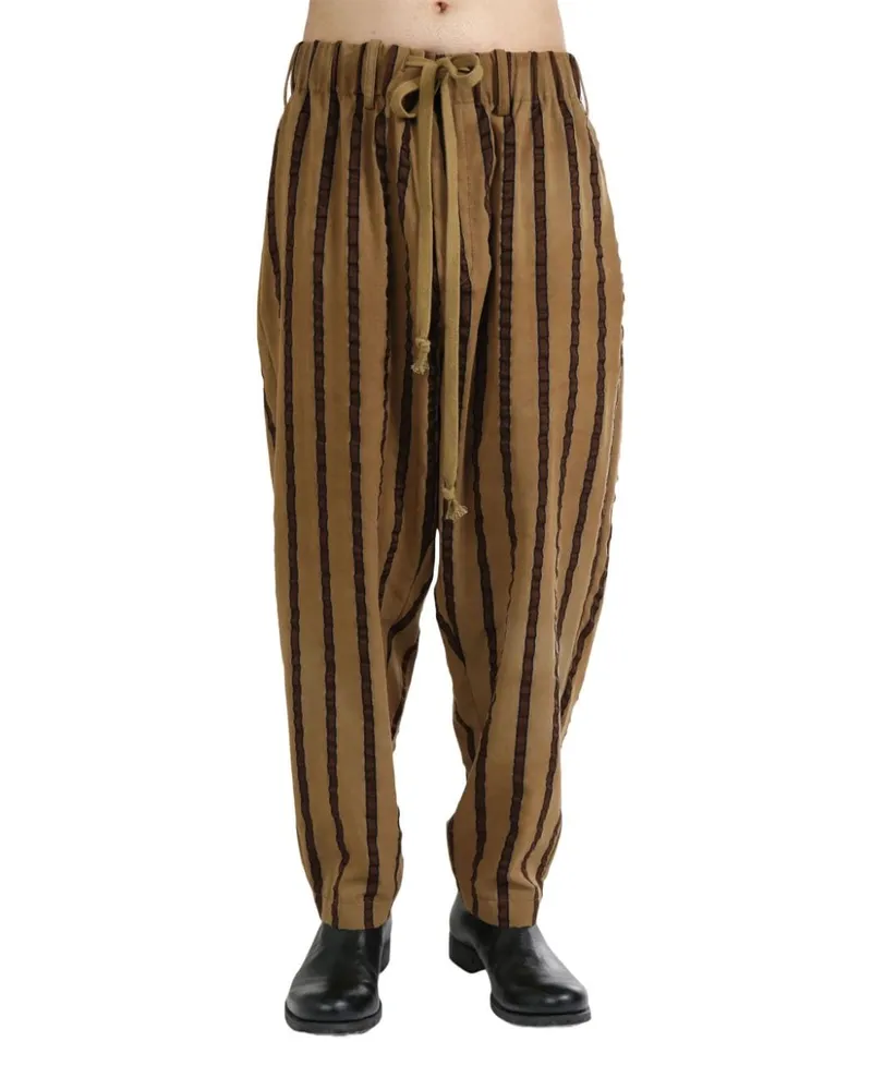 Uma Wang striped loose trousers Braun