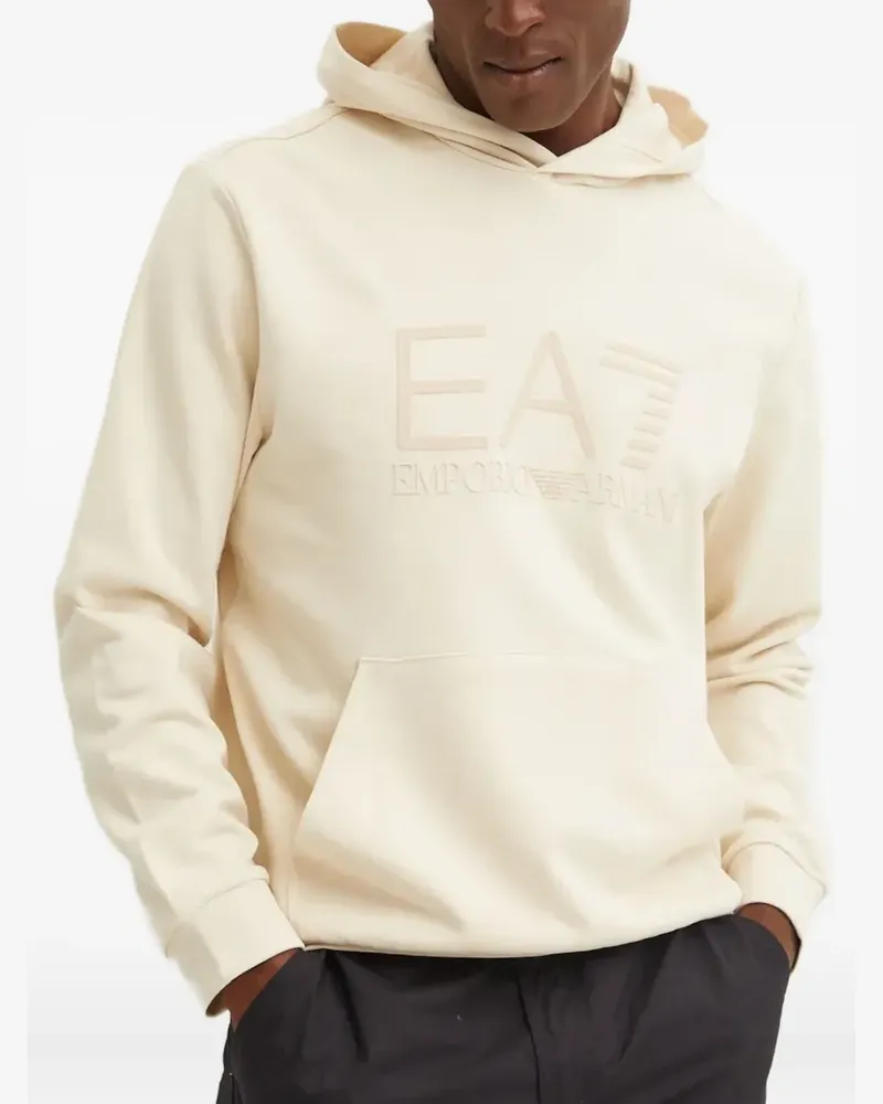EA7 raised-logo hoodie - Nude Nude