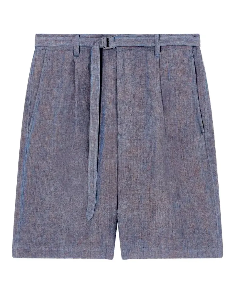 Giorgio Armani belted pleated shorts - Blau Blau