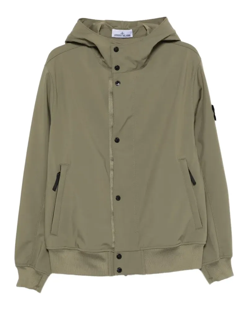 Stone Island logo-patch hooded jacket - Grün Grün
