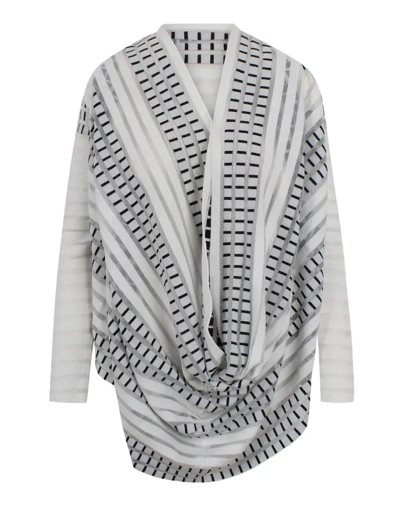 Pier Antonio Gaspari striped draped knitwear - Weiß Weiß
