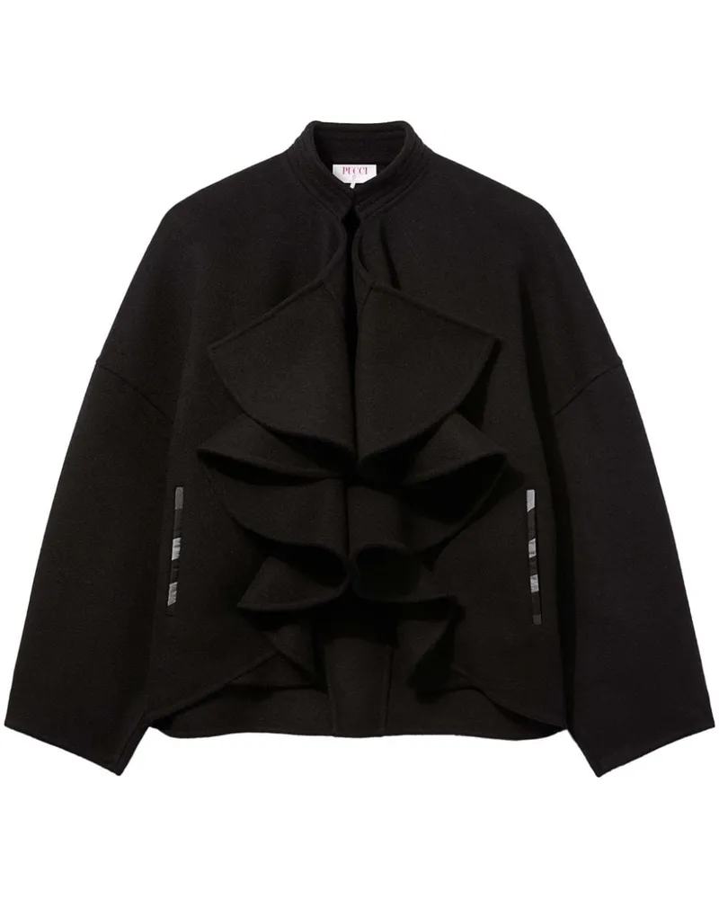 Emilio Pucci Jacke mit Rüschen - Schwarz Schwarz