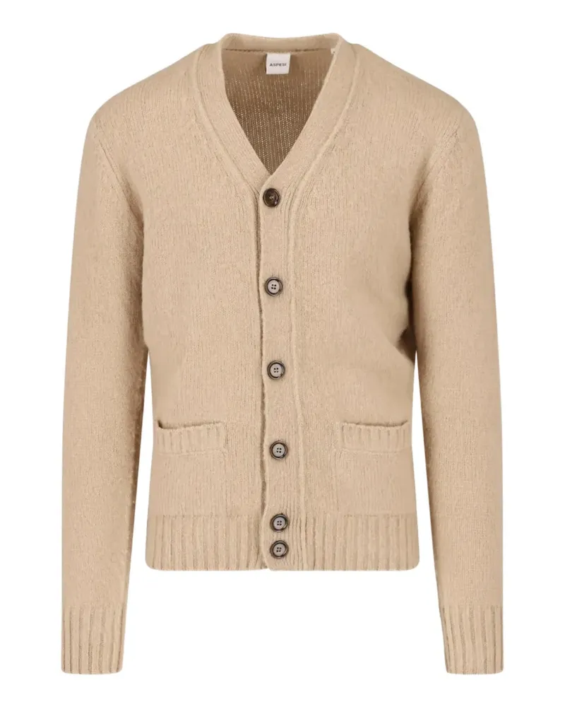 ASPESI I Waited v-neck button-up cardigan - Nude Nude