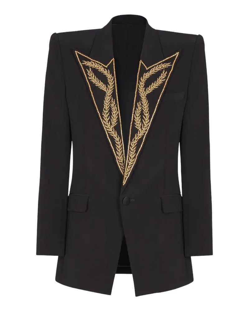 Balmain Jacke mit besticktem Kragen - Schwarz Schwarz