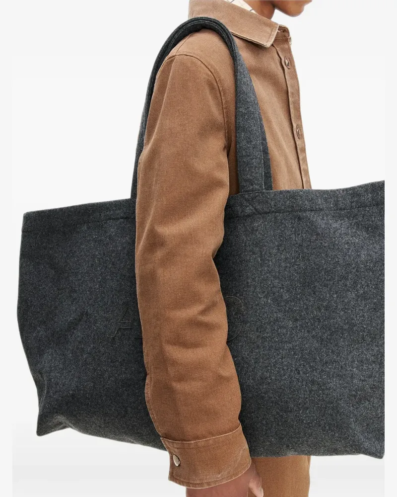 A.P.C. Trapèze Schultertasche mit Logo - Grau Grau