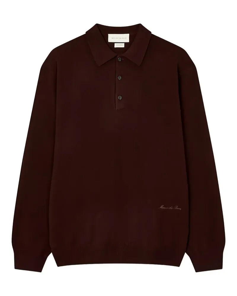 ManOnTheBoon Gestricktes Poloshirt - Braun Braun