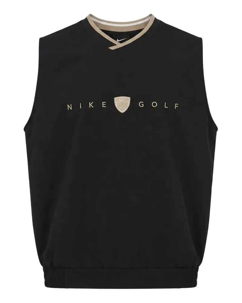 Nike logo-embroidered V-neck vest - Schwarz Schwarz