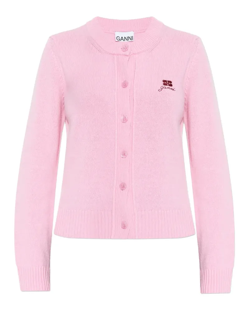 Ganni Bestickter Cardigan - Rosa Rosa