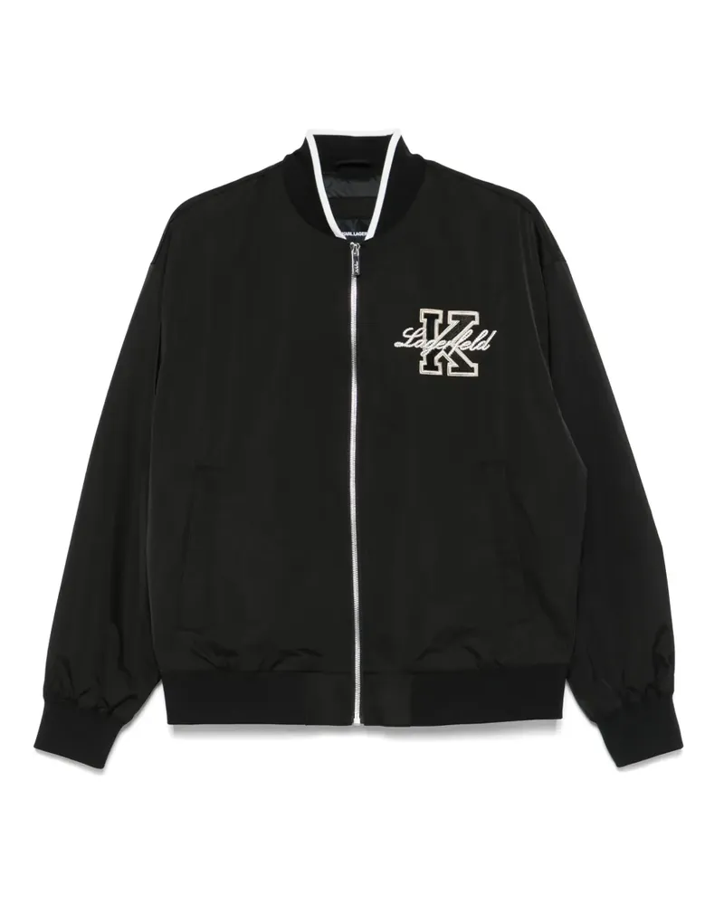 Karl Lagerfeld Bomberjacke mit Reißverschluss - Schwarz Schwarz