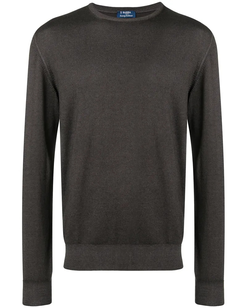 BARBA Pullover mit rundem Ausschnitt - Braun Braun